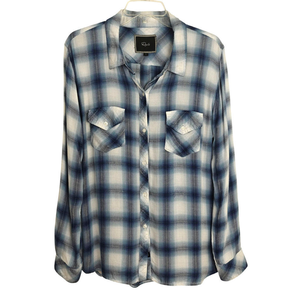 Rails Flannel Shadow Plaid Button Front Shirt Siz… - image 2